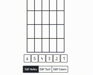 Example of changing colors of fingers and barre chords